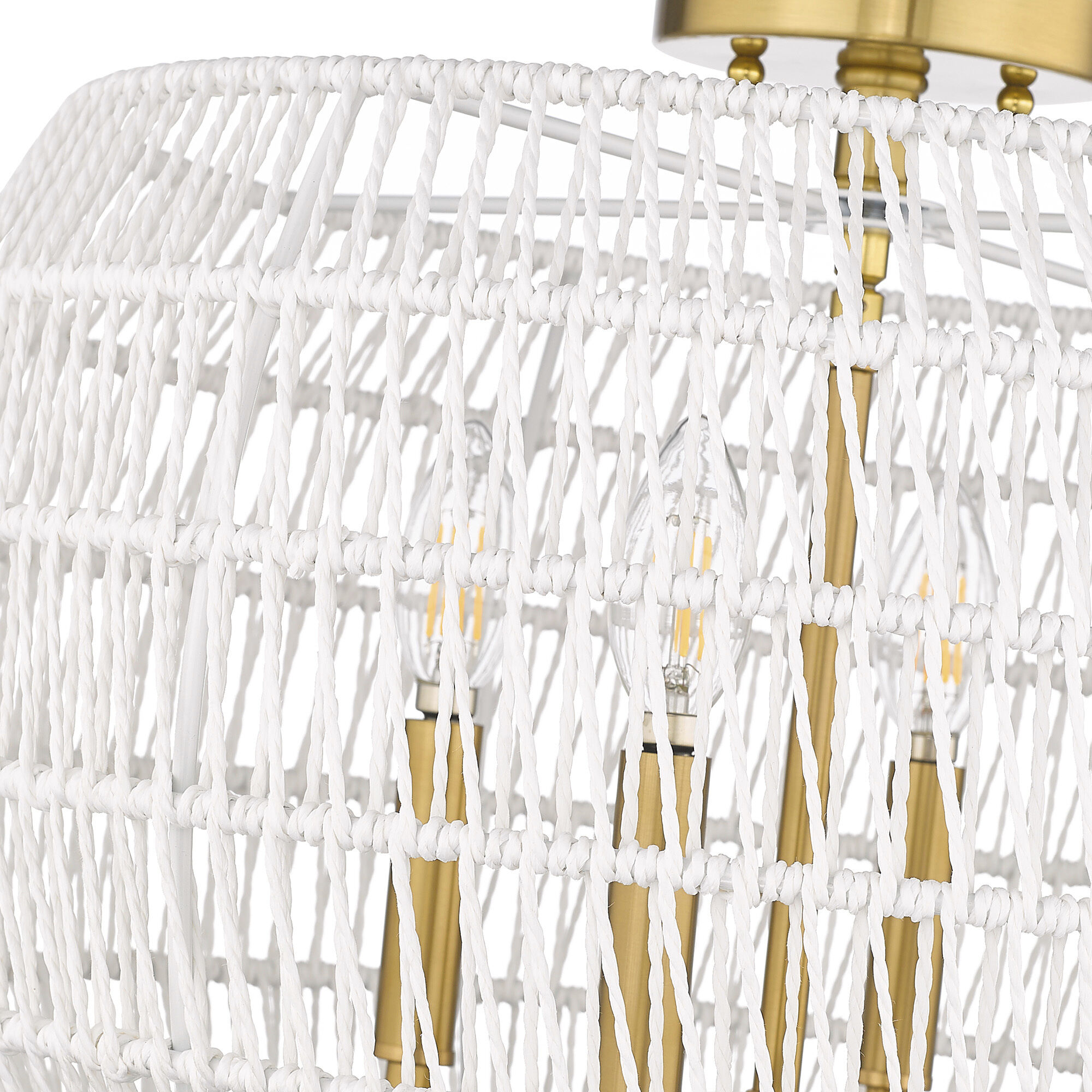 Ellie 4 Light 19 inch Modern Brushed Gold Semi Flush Ceiling Light